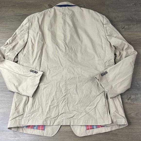 FLYNT Me s Bueller Sport Coat Blazer 2 button Jacket Khaki Tan, size Large - Picture 11 of 14